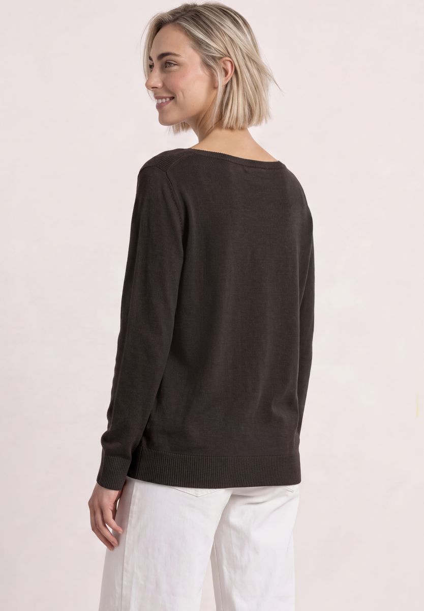 Basic Pullover mit U-Boot-Ausschnitt