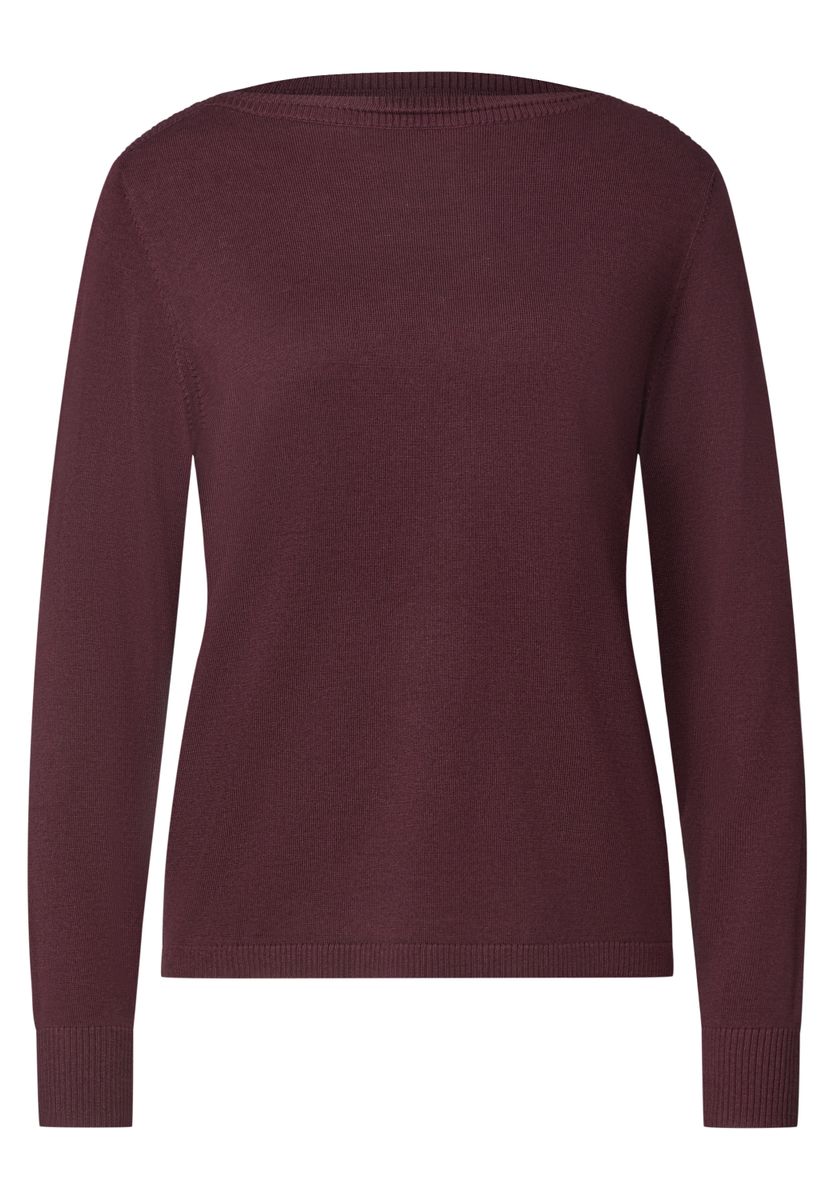 Basic Pullover mit U-Boot-Ausschnitt