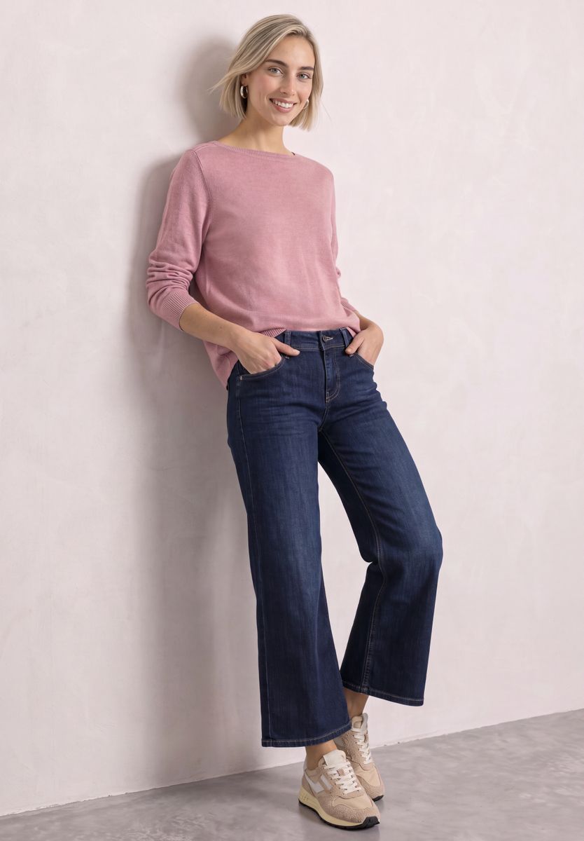 Basic Pullover mit U-Boot-Ausschnitt