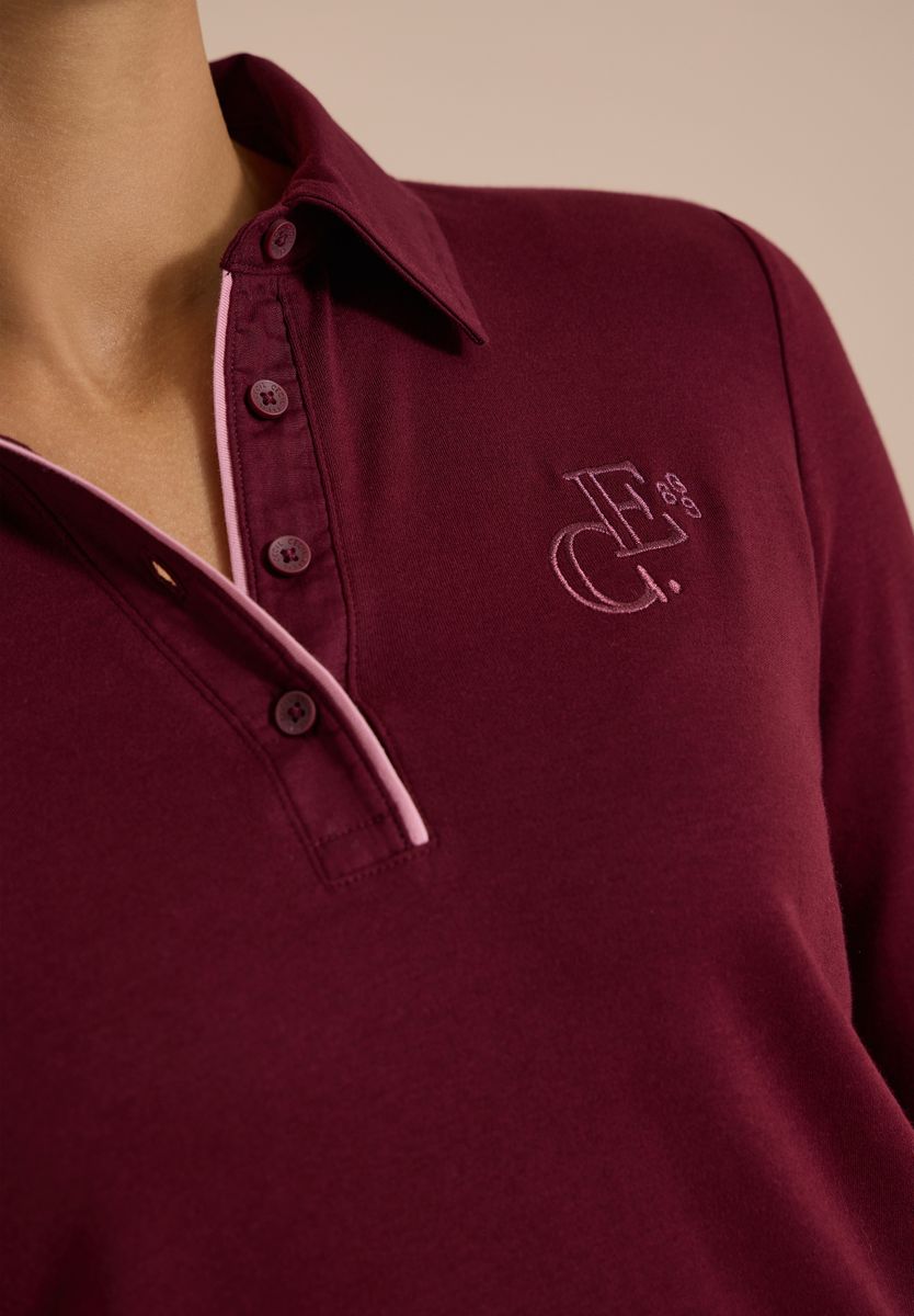 Langarm Poloshirt mit Knöpfen