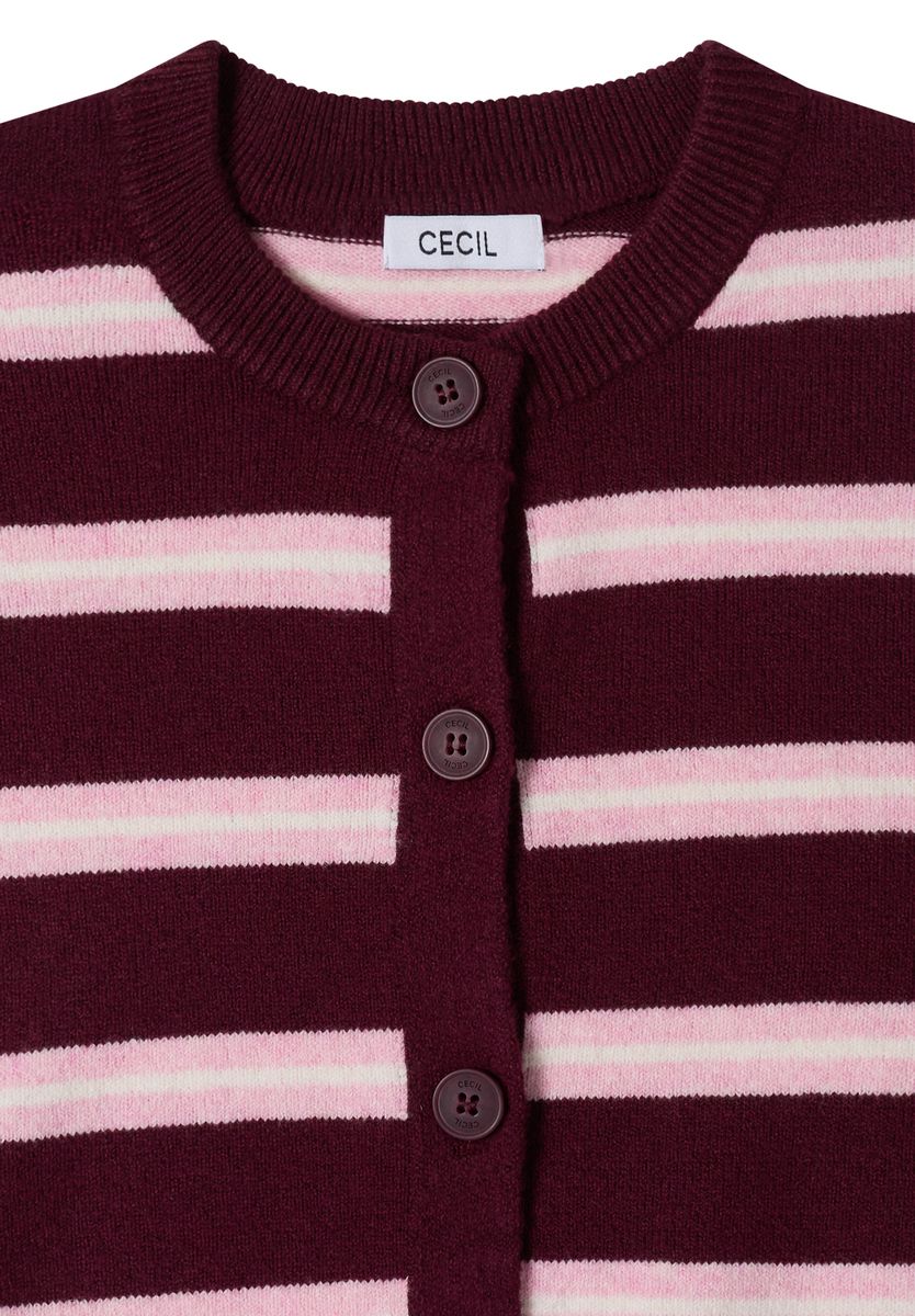 Cardigan mit Rundhals und Streifen