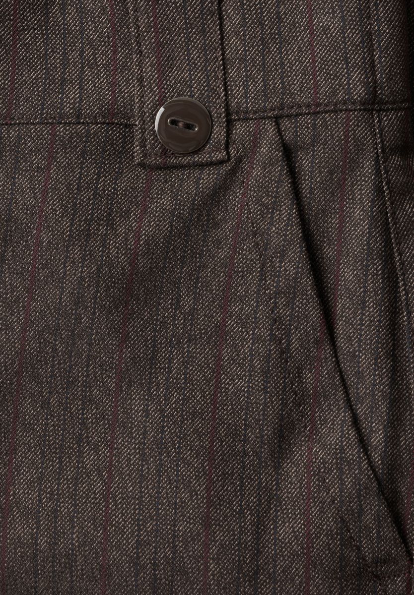 High Waist Straight Leg Hose mit Knopfdetail