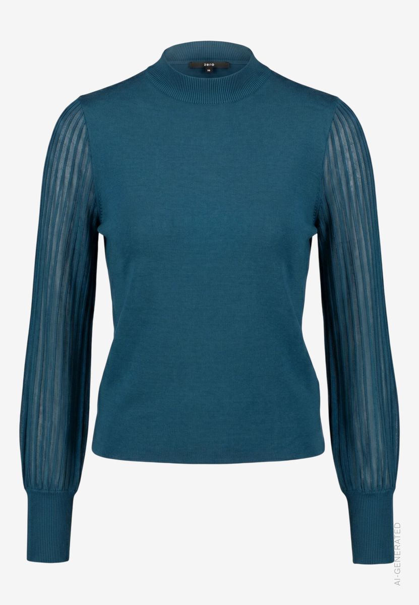 Damen Pullover mit transparenten Ärmeln