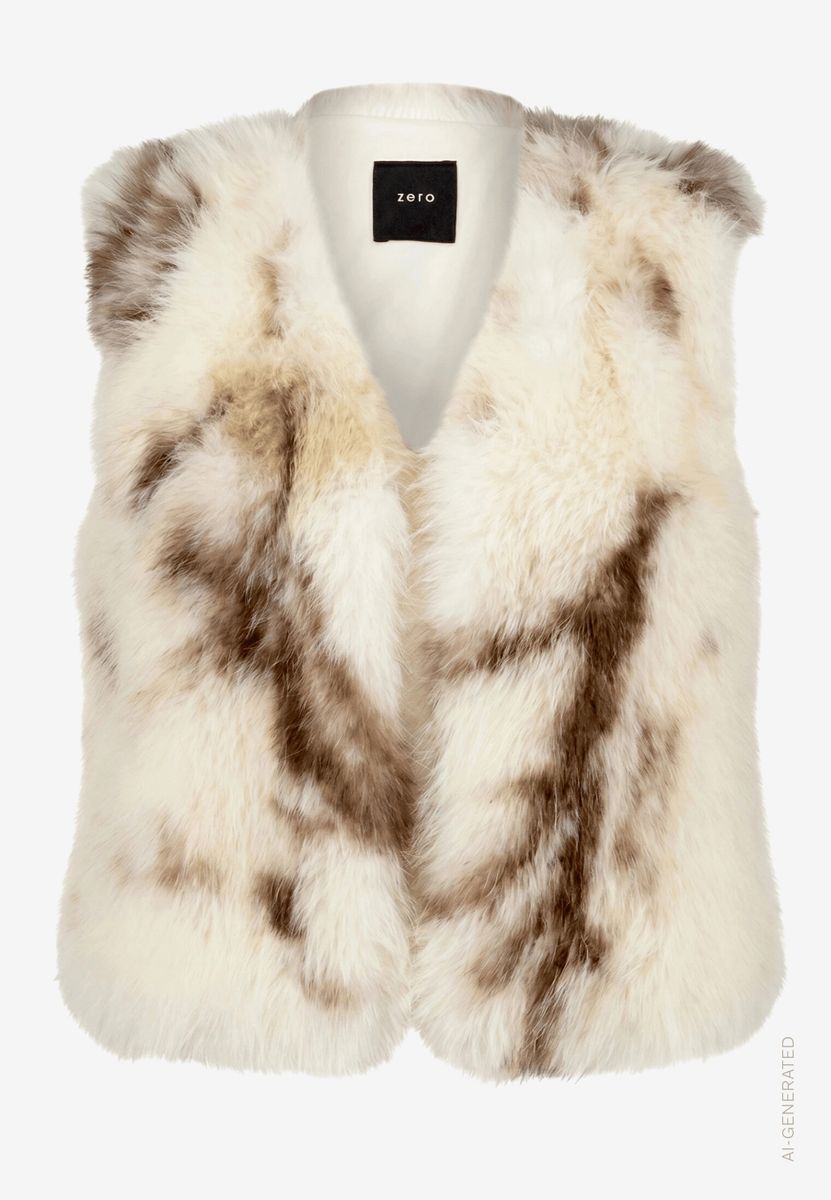 Kunstfell-Weste mit Animalprint