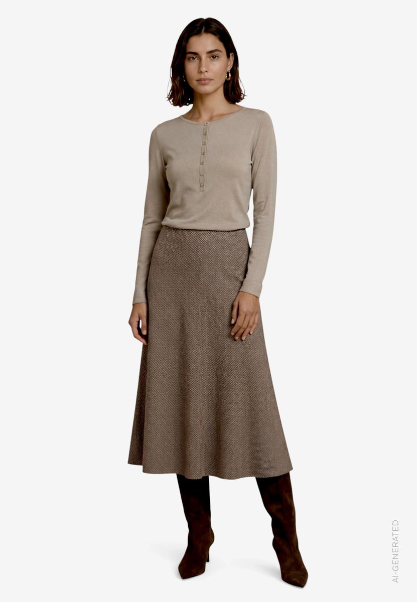Damen Langarmshirt mit Knöpfen