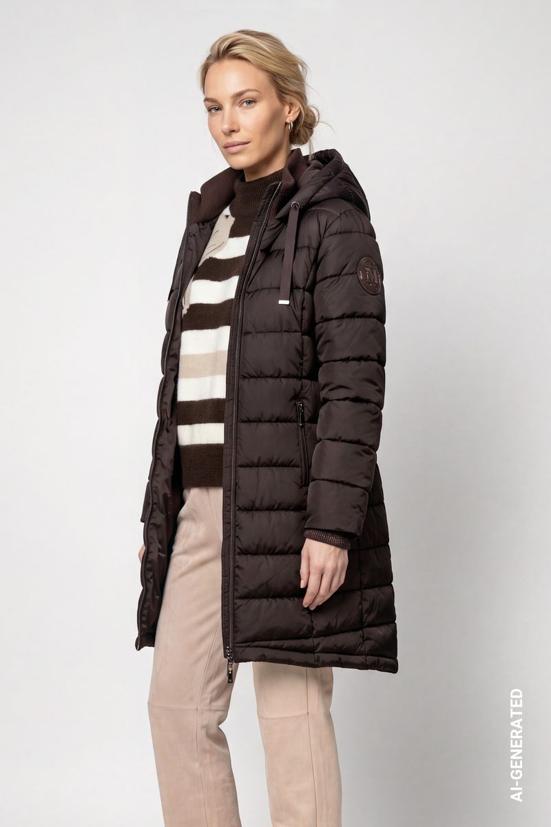 Steppmantel mit Lurex