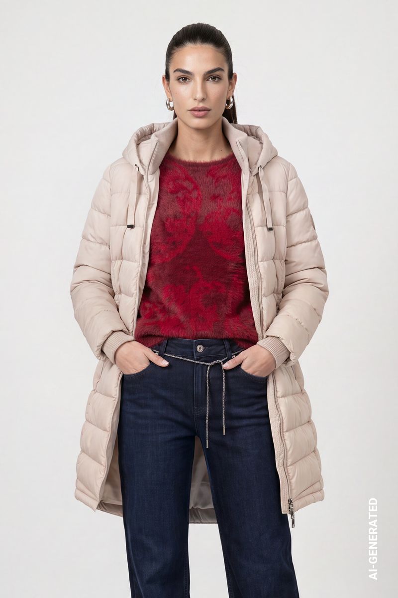 Steppmantel mit Lurex