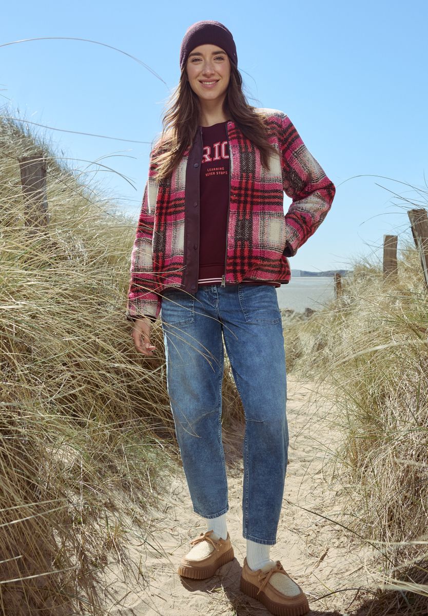 Teddy-Blouson mit Softshelldetails