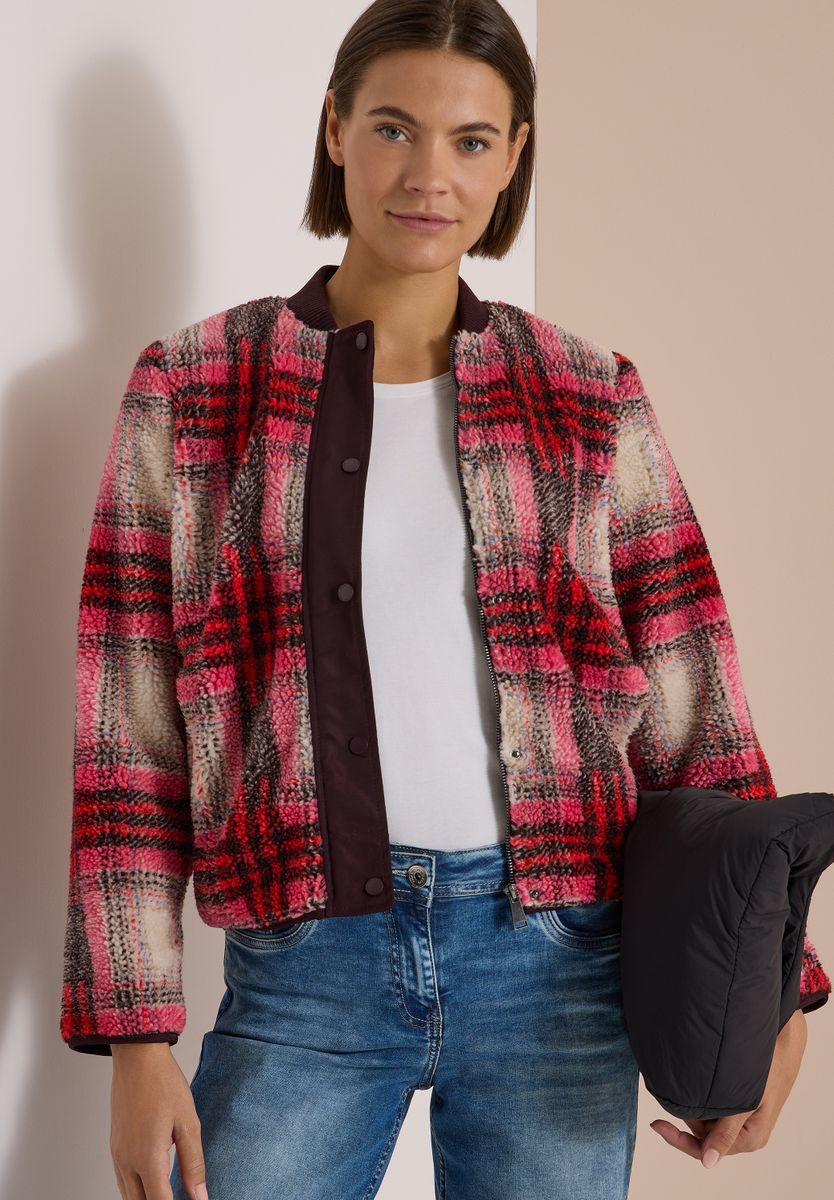 Teddy-Blouson mit Softshelldetails