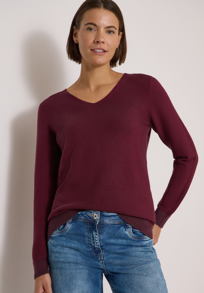 Pullover im Two-Tone-Look mit V-Neck