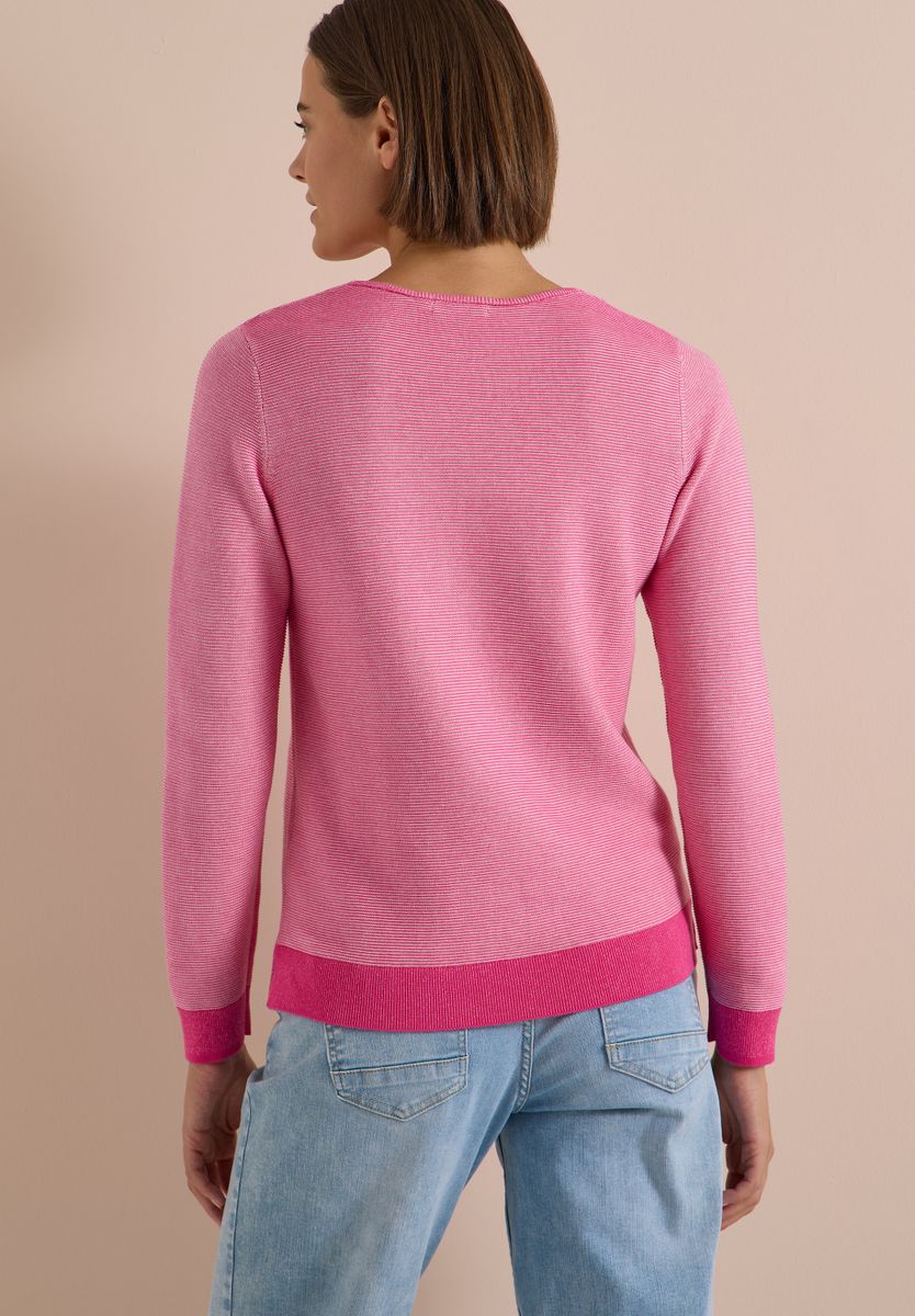 Pullover im Two-Tone-Look mit V-Neck