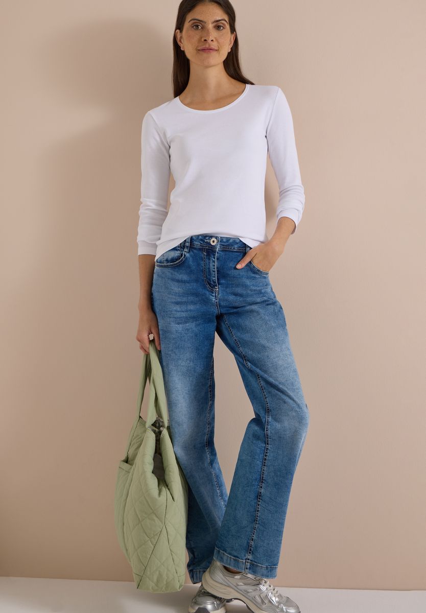 Basic Langarm Shirt mit Rundhals