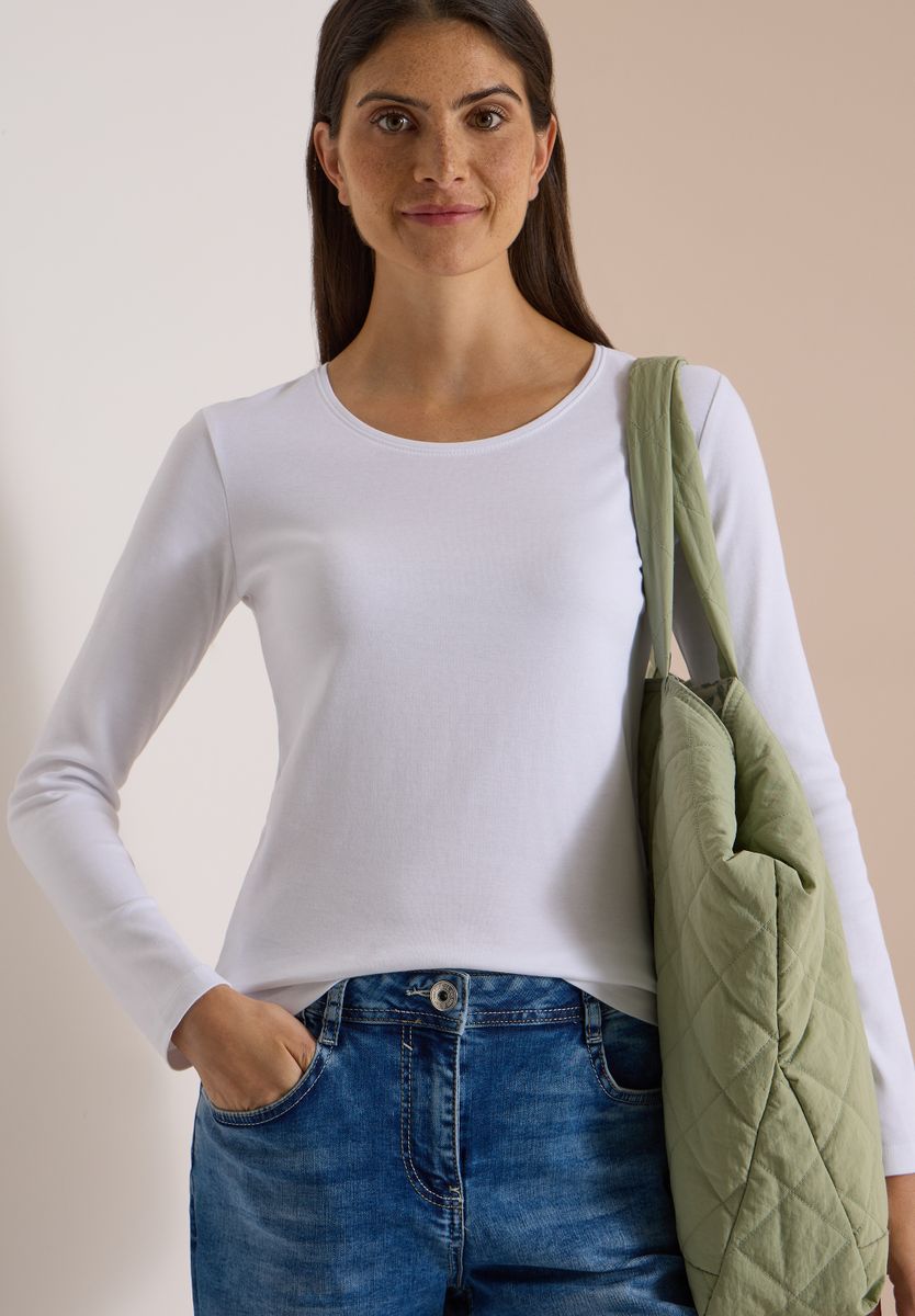 Basic Langarm Shirt mit Rundhals