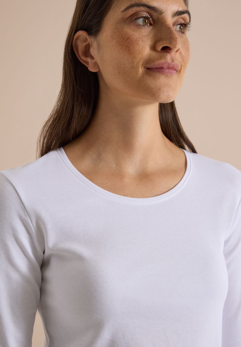 Basic Langarm Shirt mit Rundhals