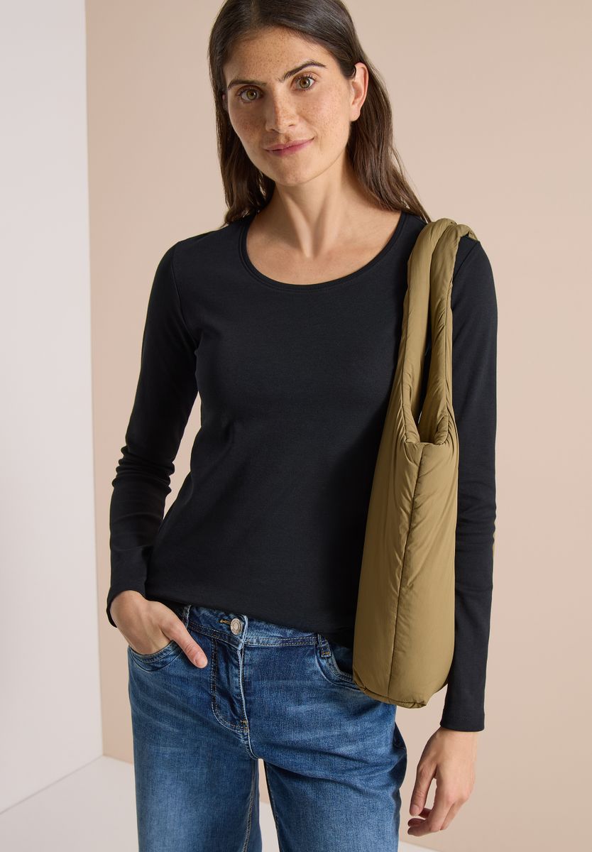 Basic Langarm Shirt mit Rundhals
