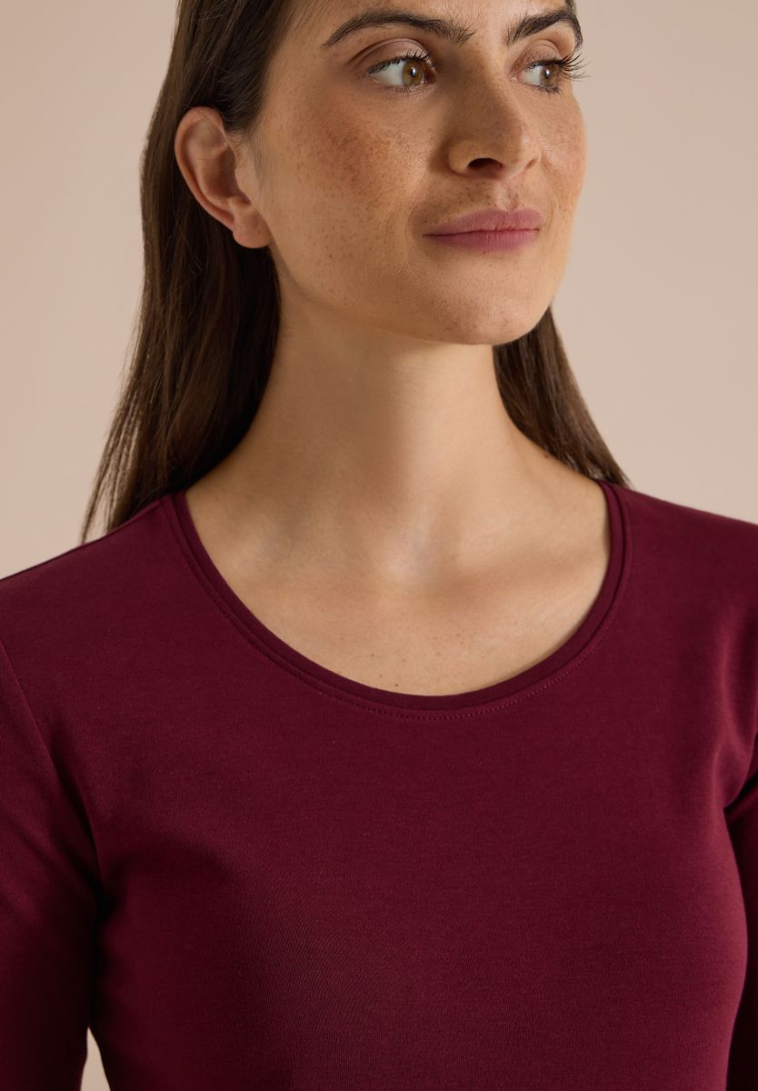Basic Langarm Shirt mit Rundhals