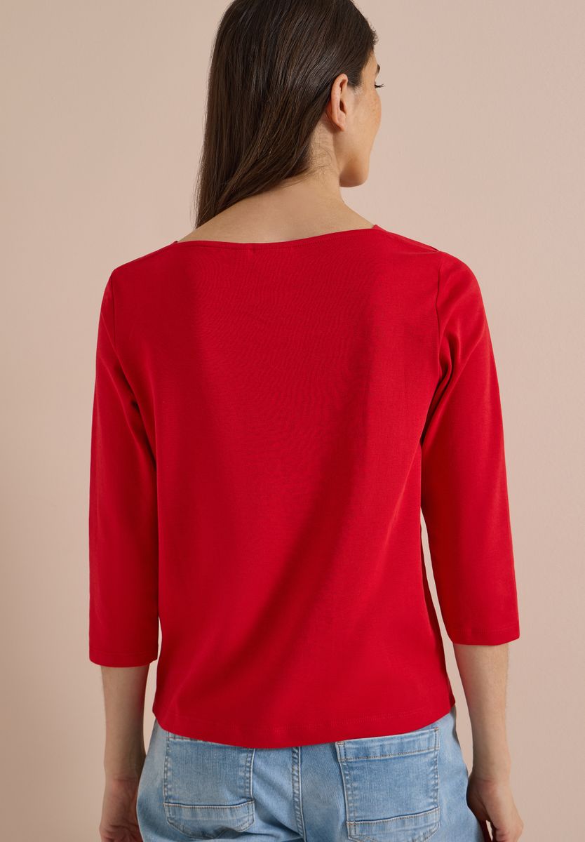 Basic Shirt mit U-Boot-Ausschnitt