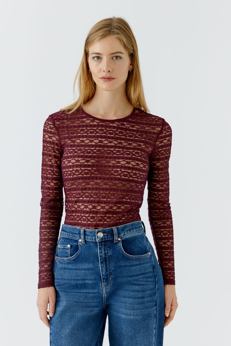 Langarmshirt Spitze
