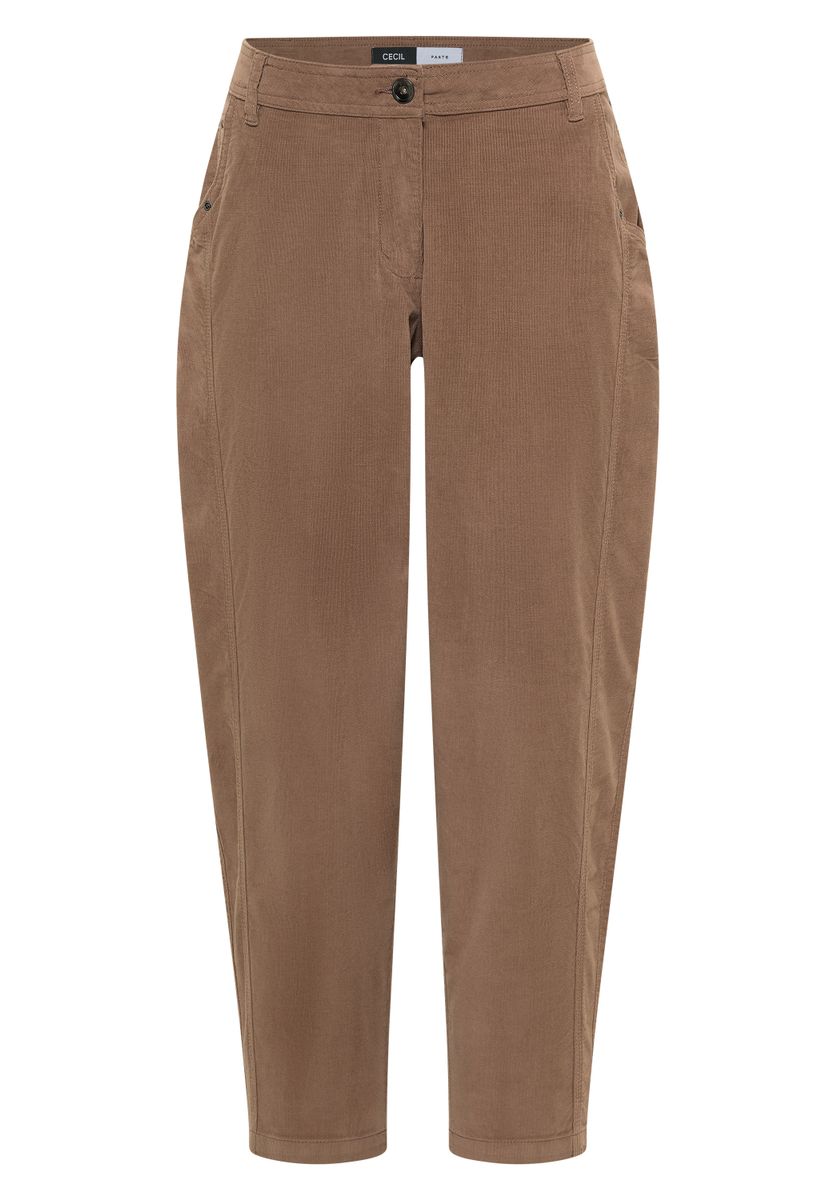 Mid Waist Barrel Leg Hose im Casual Fit