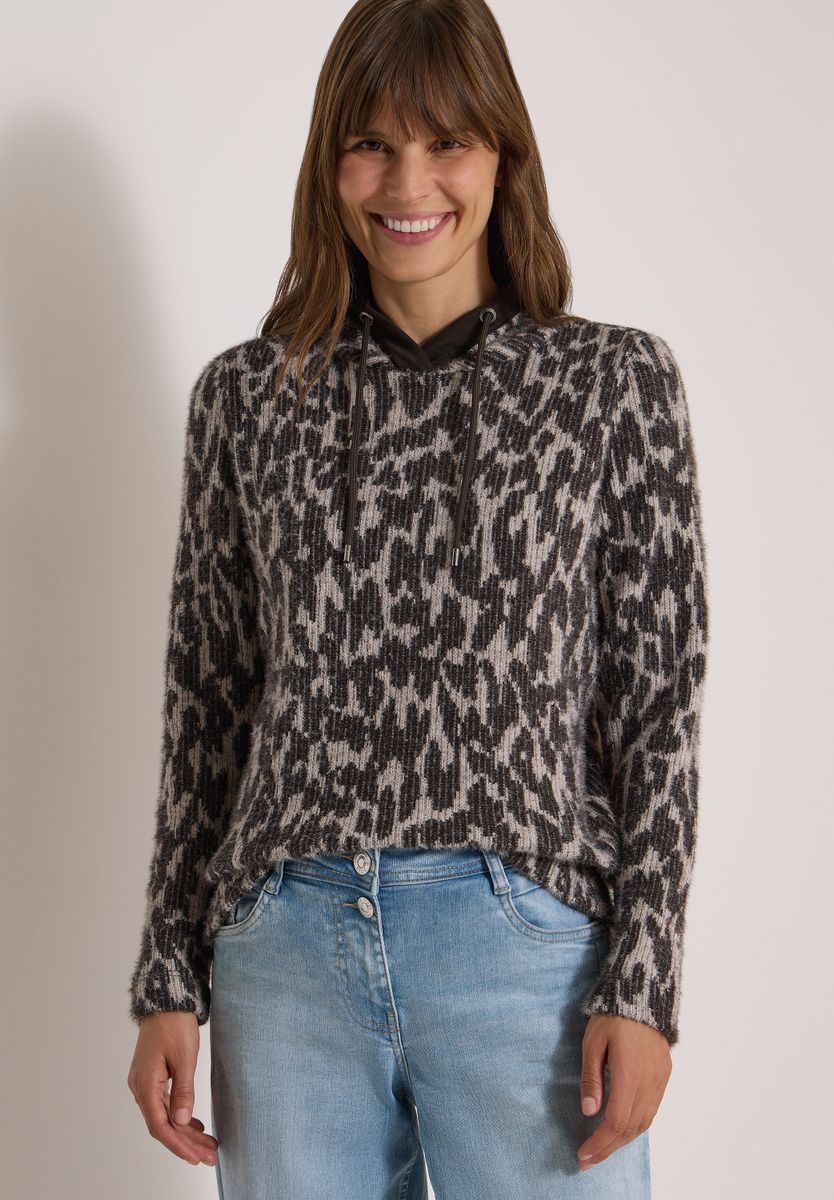 Langarm Shirt mit Fake-Kapuze