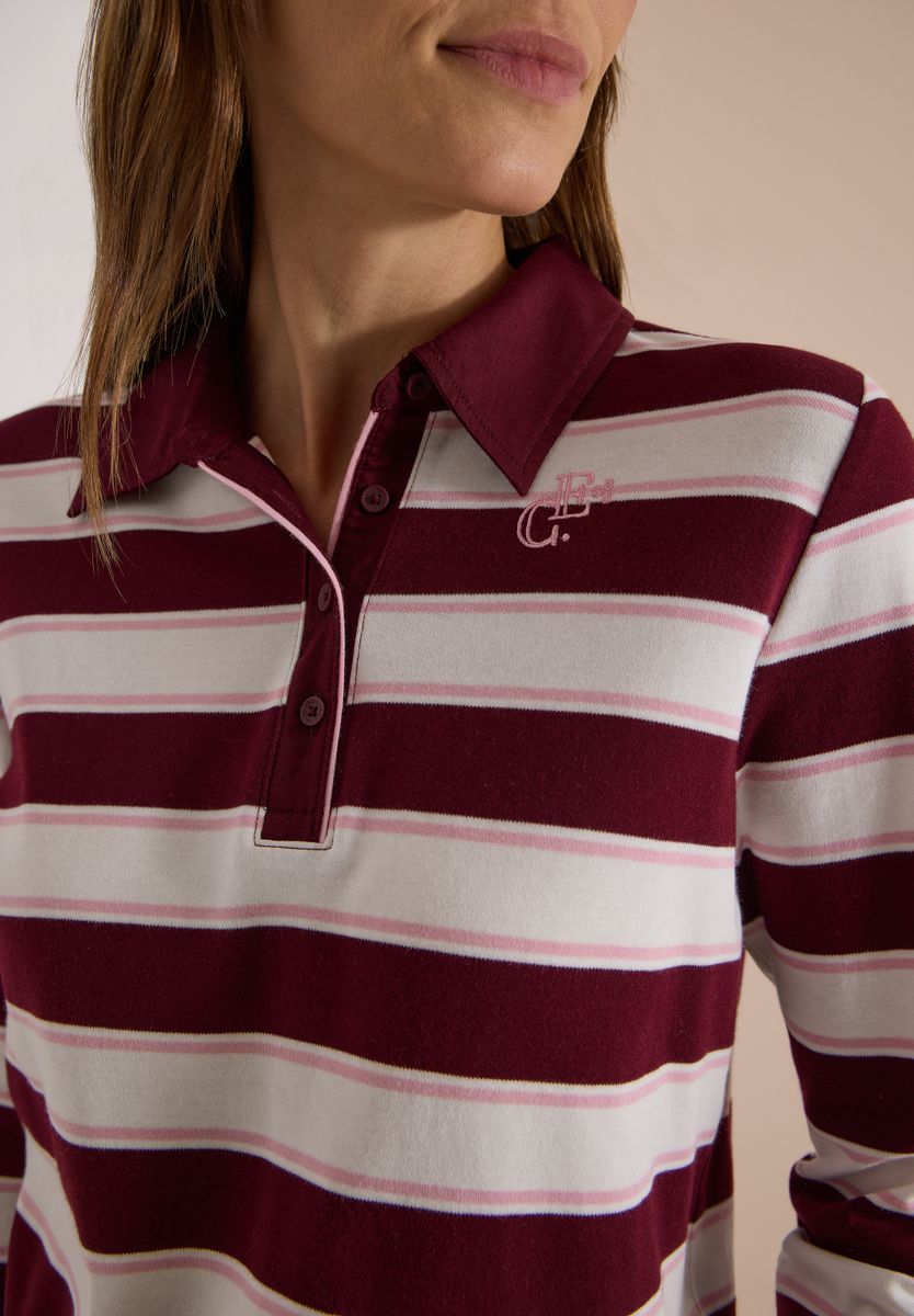 Langarm Poloshirt mit Knöpfen