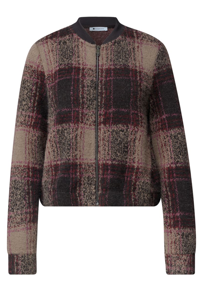 Langarm Blouson mit Karomuster