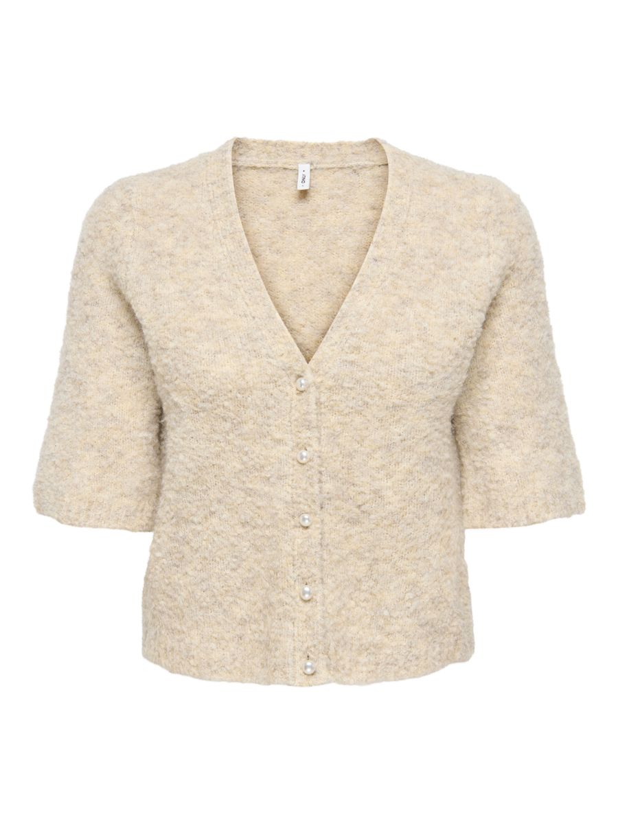 ONLBOUBLE SS V-NECK BUTTON CARDI KNT