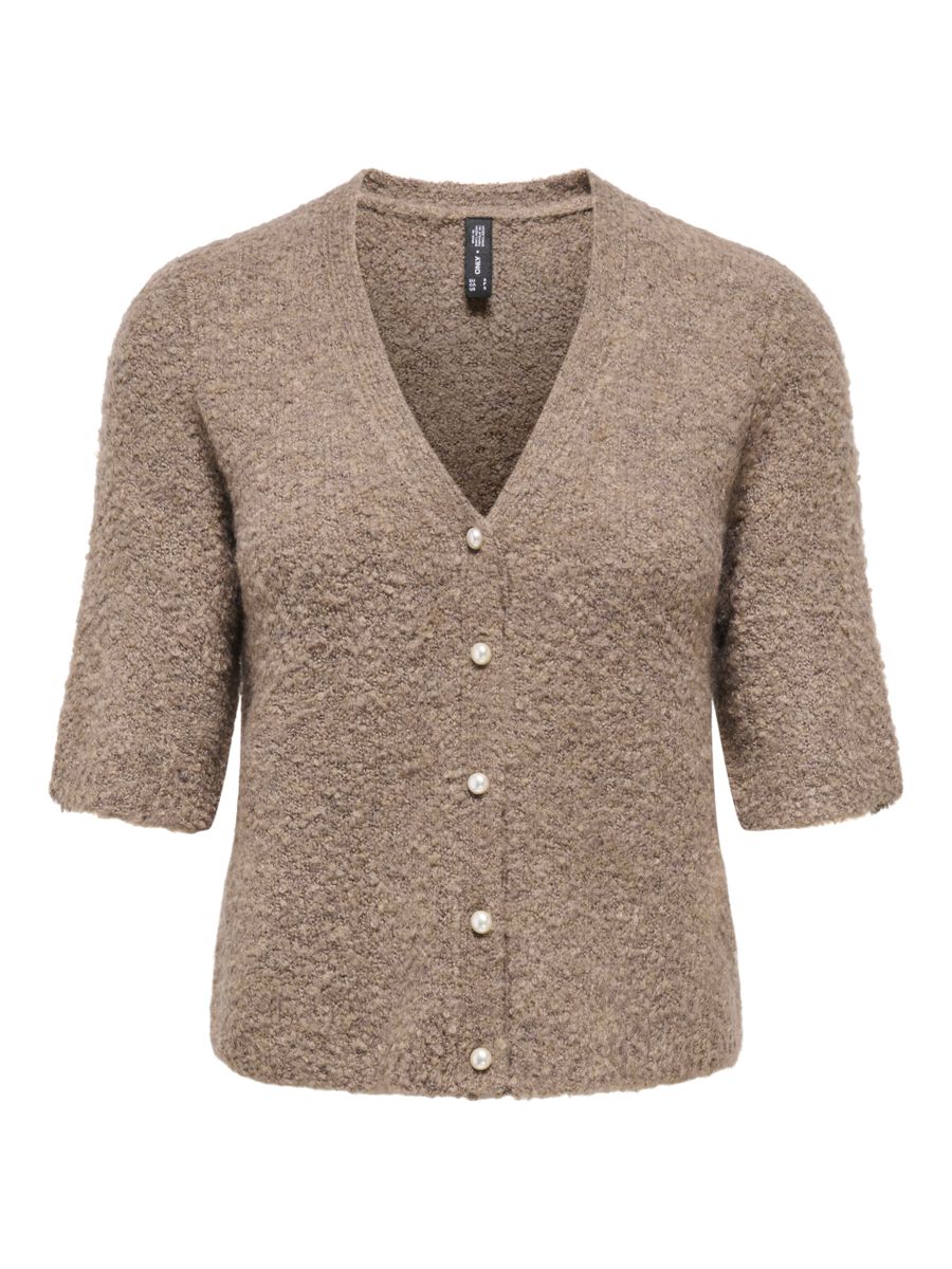 ONLBOUBLE SS V-NECK BUTTON CARDI KNT