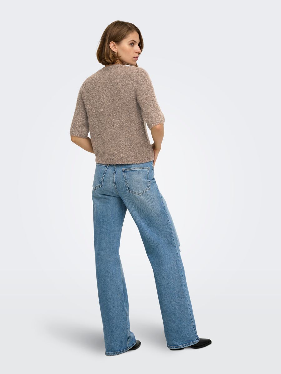 ONLBOUBLE SS V-NECK BUTTON CARDI KNT