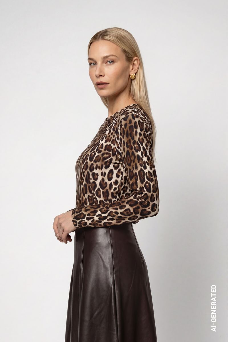 Langarmshirt mit Leomuster