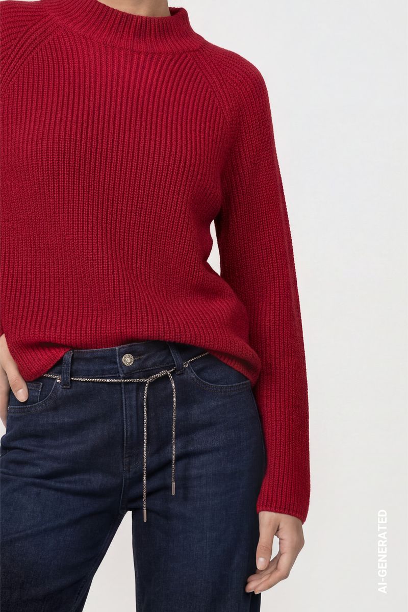 Strickpullover mit Stehkragen