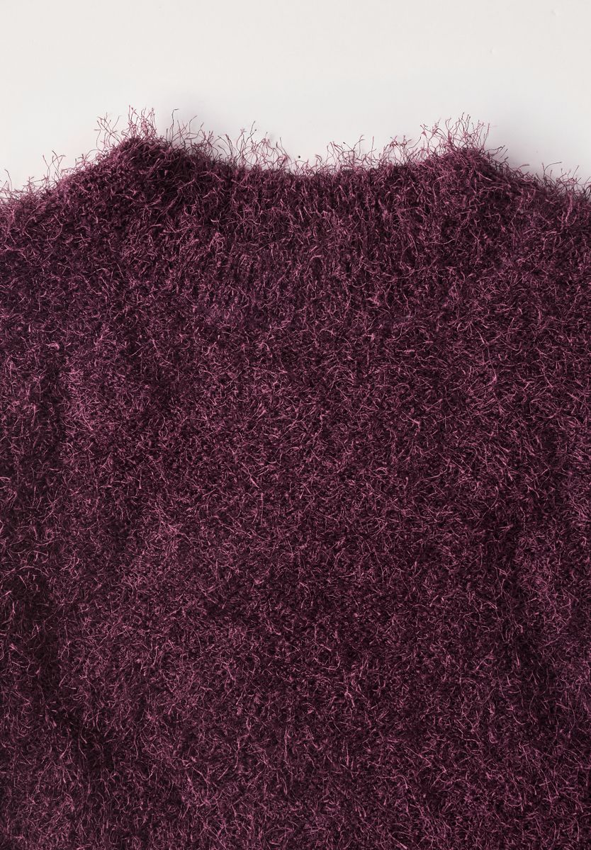 Langarm Pullover aus Fransengarn