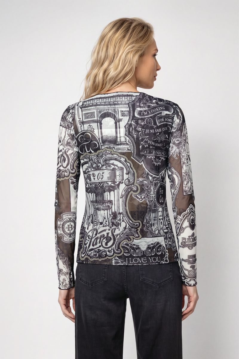 Langarmshirt mit Emblem-Muster