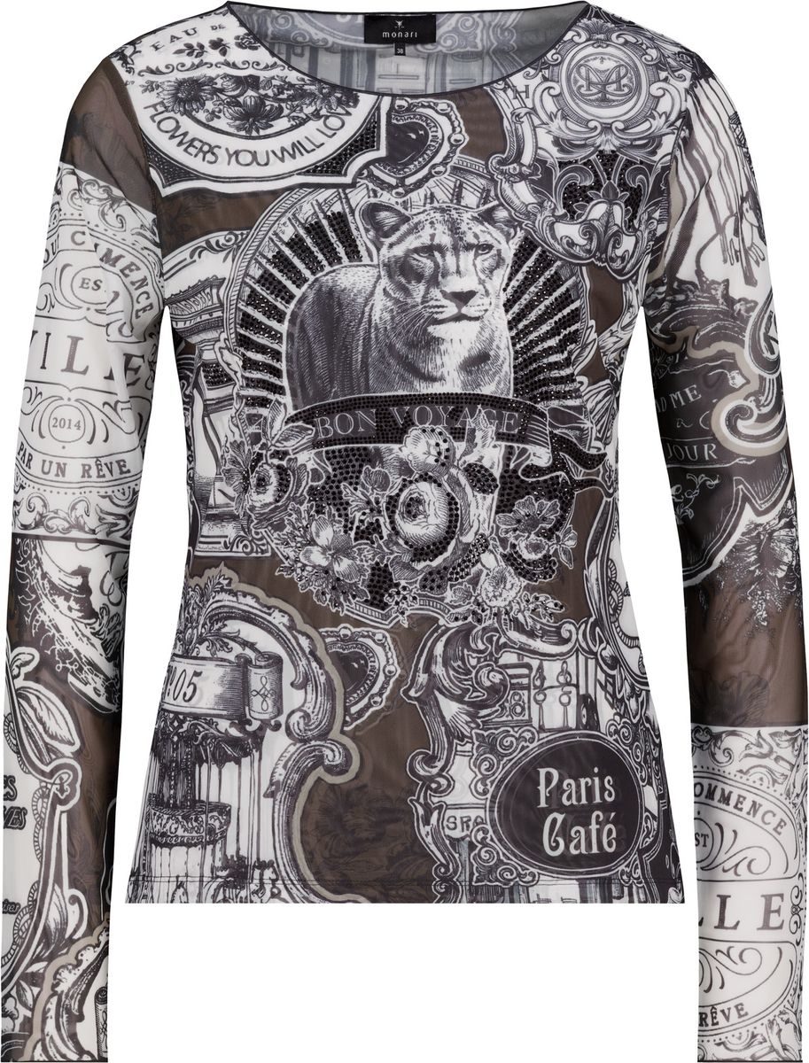 Langarmshirt mit Emblem-Muster