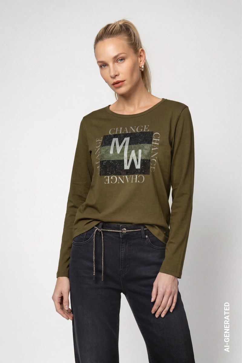 Langarmshirt mit Schmuckdetails