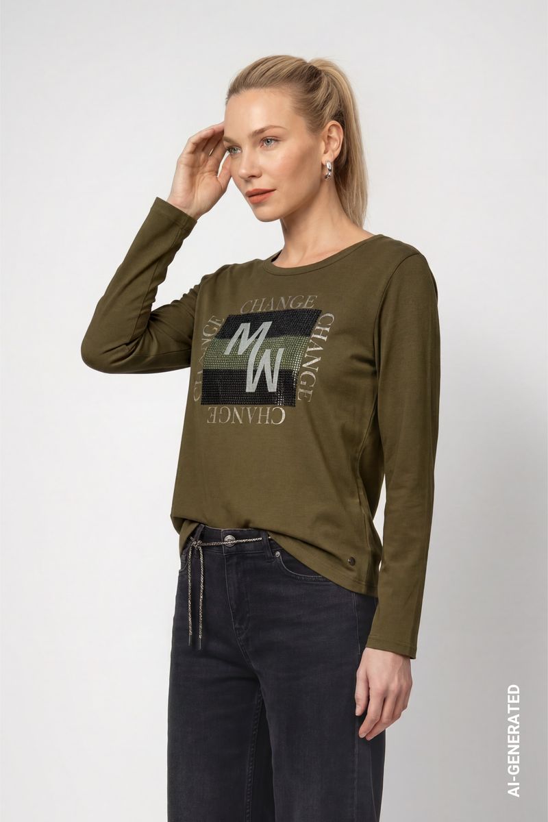 Langarmshirt mit Schmuckdetails