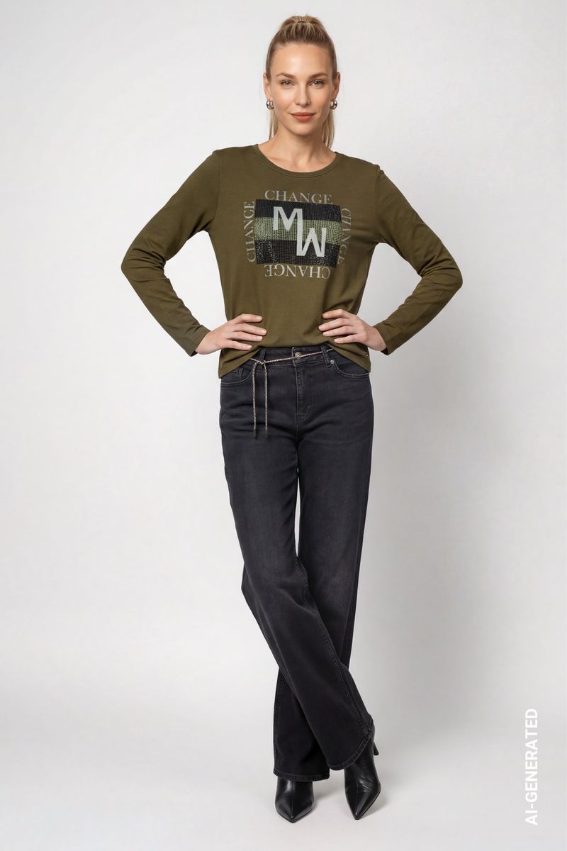 Langarmshirt mit Schmuckdetails