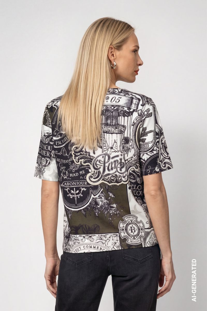 T-Shirt mit Emblem-Muster