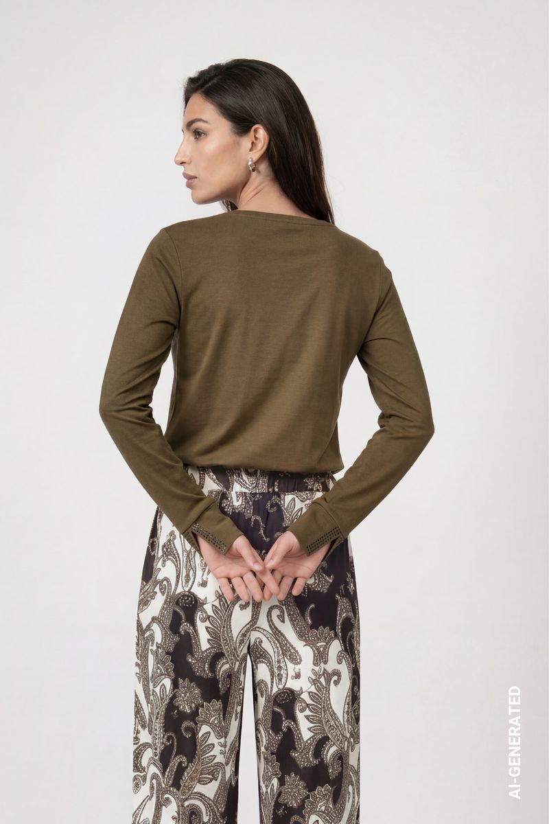 Langarmshirt mit Strassdetails