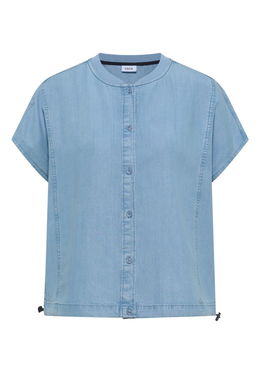 Lyocell-Bluse in Blouson-Optik