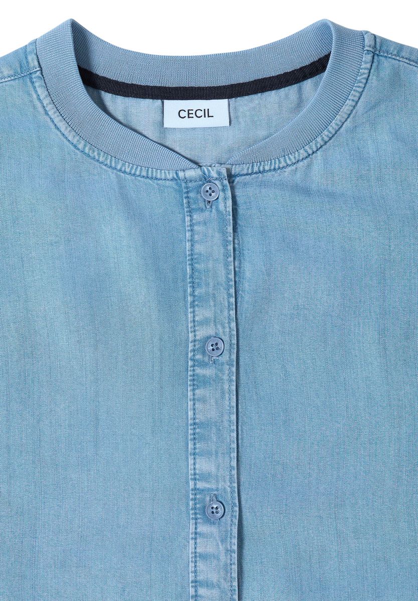 Lyocell-Bluse in Blouson-Optik
