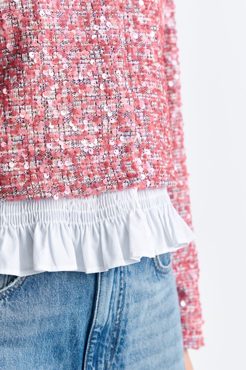 Sequin Jacket with Peplum