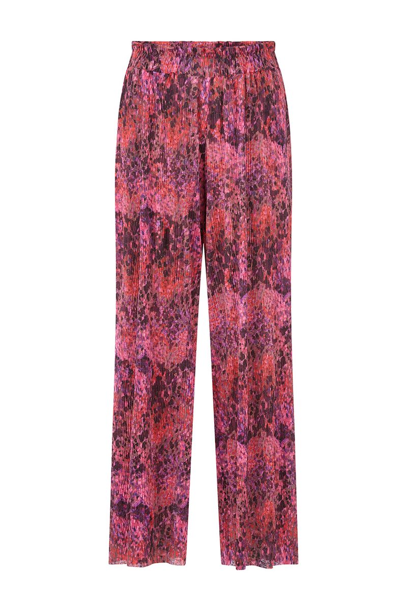 Dot Print Crinkled Pants