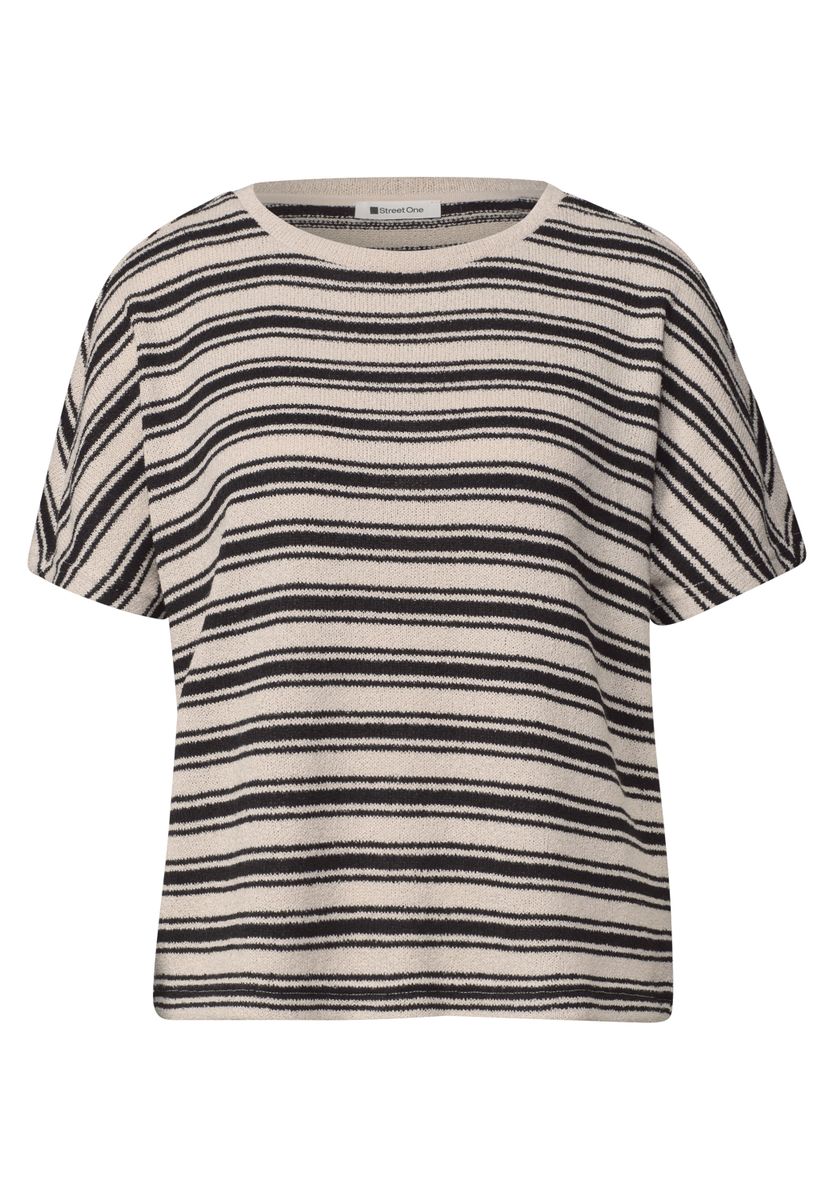 Shirt in Strick-Optik mit Rundhals