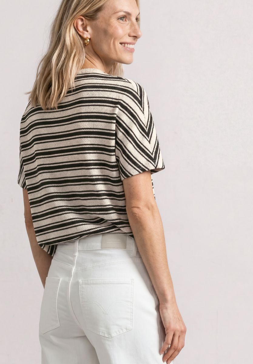 Shirt in Strick-Optik mit Rundhals
