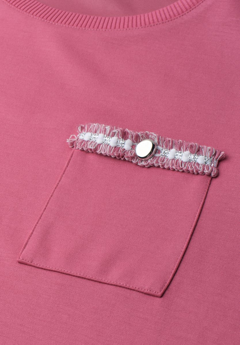 T-Shirt mit dekorativer Brusttasche