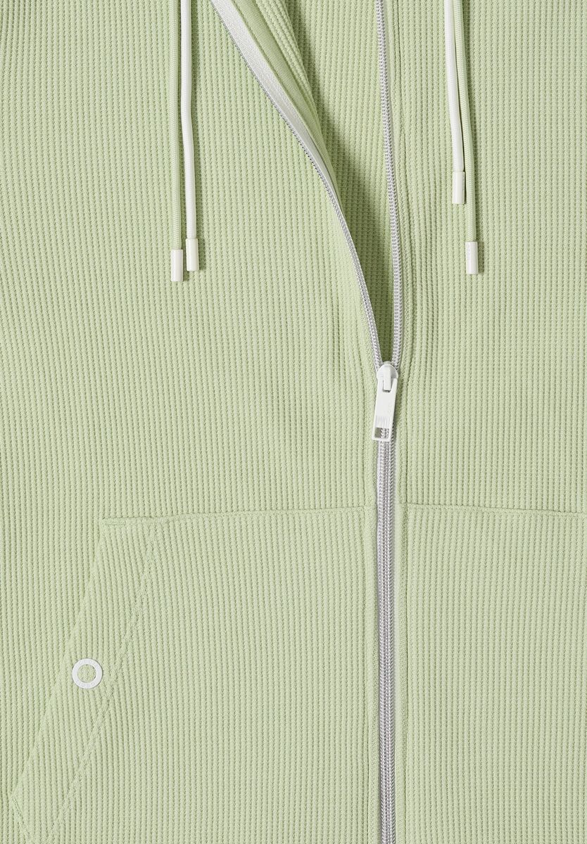 Langarm Jacke mit Kapuze und Struktur