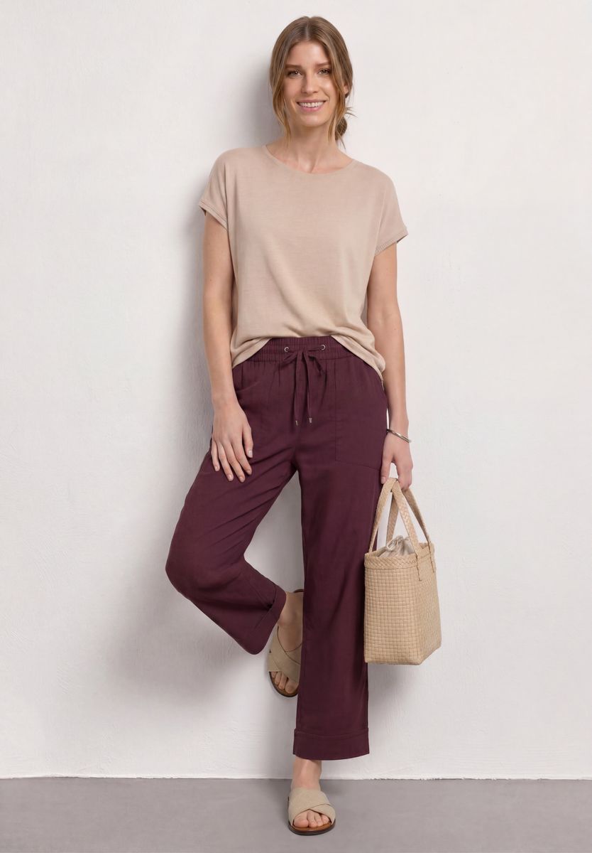 Straight Leg Hose im Casual Fit mit Turn-Up