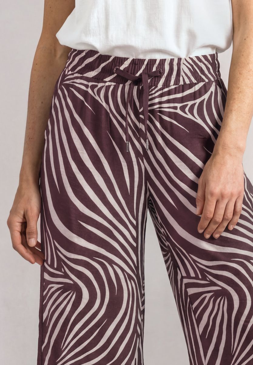 Wide Leg Hose mit Print und Gallonstreifen