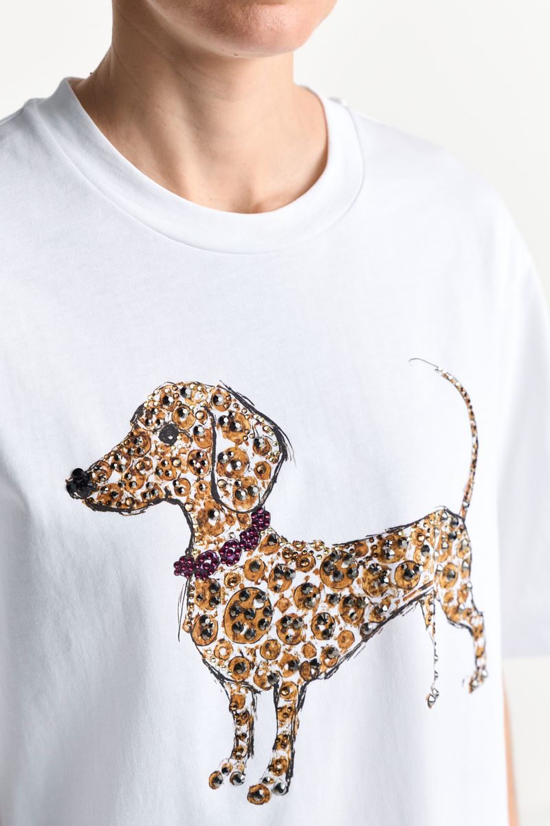 Gentle Fit T-Shirt with Dog Print